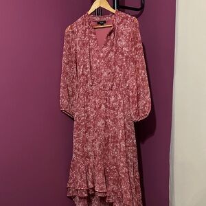 Simply Vera Vera Wang High Low Dress in Pink Floral Size M